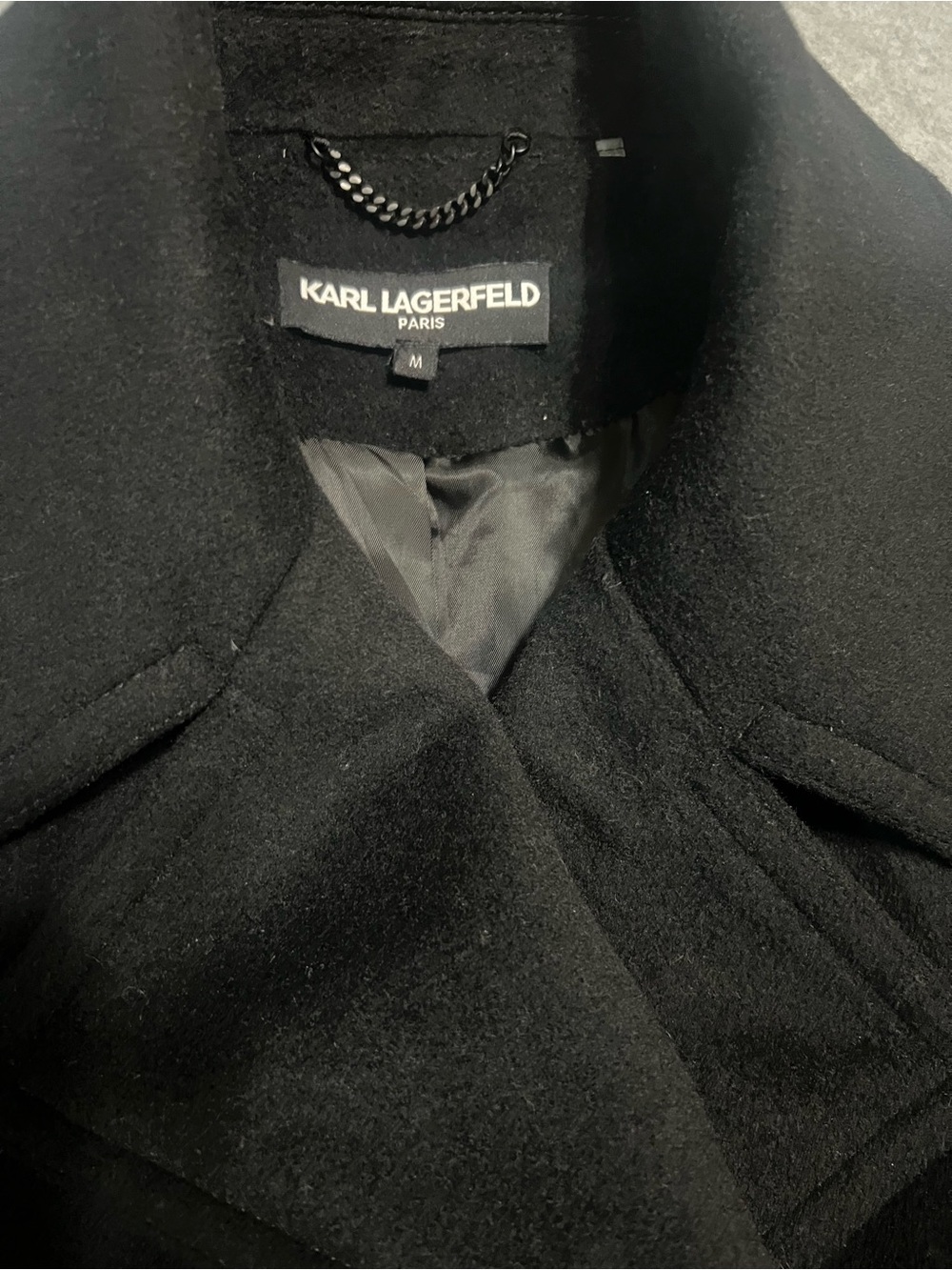 Women’s Karl Lagerfeld Black Structured Wool Blend Coat